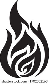 Tattoo fire transfer image, fire symbol logo