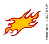 tattoo flame decal cartoon. hot race, sticker custom, paint speed tattoo flame decal sign. isolated symbol vector illustration