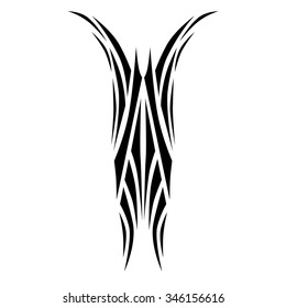 Tattoo flames. Tribal vector design sketch. Sleeve art abstract pattern arm. Simple logo. Designer isolated abstract element for arm, leg, shoulder men and women on white background.