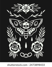 Tattoo flash vector design illustration