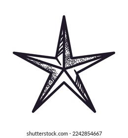tattoo flat star design over white
