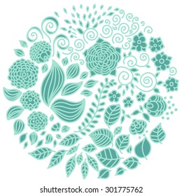 Tattoo floral doodle vector elements set. Used for seamless patterns, graphic design, decor