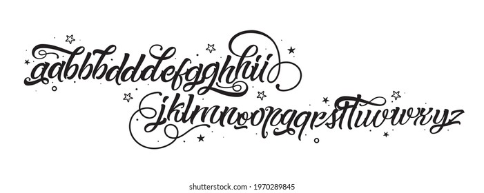 Tattoo font. Retro style alphabet. Letters on white background. Vector vintage typography for your design.