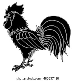 Tattoo in the form of a rooster.