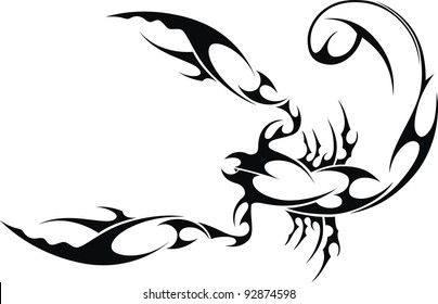 Tattoo in the form of the stylized scorpion