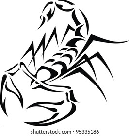 Tattoo in the form of the stylized scorpion