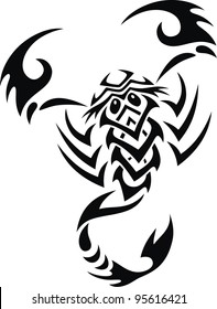 Tattoo in the form of the stylized scorpion