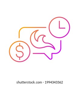 Tattoo frequently asked questions gradient linear vector icon. Consultation before getting new tattoo. Thin line color symbols. Modern style pictogram. Vector isolated outline drawing