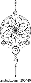 Tatuaje
vector geométrico con formas y signos abstractos.