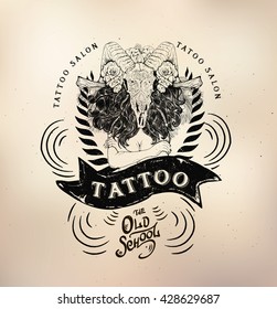 Tattoo girl old school studio skull