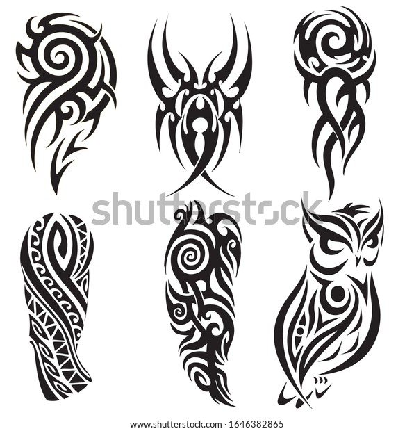 bundle of minimalist tattoo over a white background Stock Vector Image   Art  Alamy