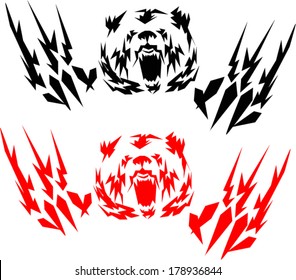 tattoo grizzly Bear.vector