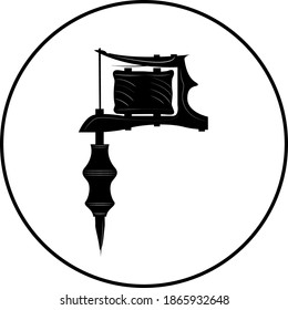Icono del vector de máquina de pistola de tatuajes 10 tinta