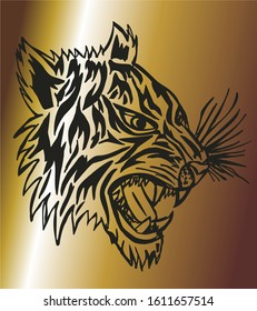 tattoo hand drawing tiger vector graphic design