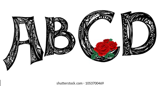 tattoo. Handwritten Script font. Hand drawn brush style modern calligraphy. Hand Lettering. Vector typo set.
