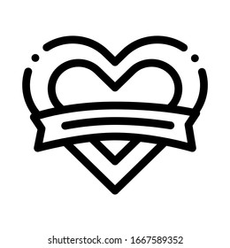 Tattoo Heart Form Icon Vector. Outline Tattoo Heart Form Sign. Isolated Contour Symbol Illustration