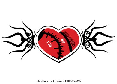 Tattoo heart on a white background