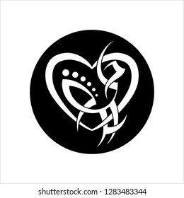 Tattoo Heart , Heart Shape Vector Art Illustration