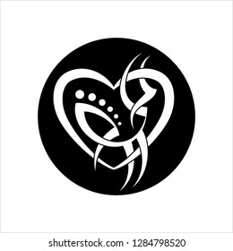 Tattoo Heart , Heart Shape Vector Art Illustration