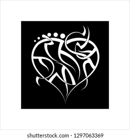 Tattoo Heart , Heart Shape Vector Art Illustration