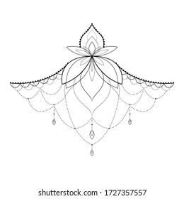 Tattoo for Henna drawing and tattoo template. Vector illustration