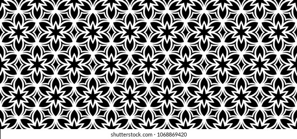 Tattoo hexagon pattern. Honeycomb vector design. Seamless floral ornament. Black and white concept. Perforation holes for bags or shoes.