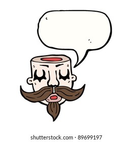 tattoo hollow head man with speech bubble