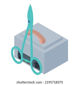 Tattoo icon isometric vector. Professional ultrasonic cleaner, medical instrument. Tattoo salon, sterilization, disinfection
