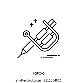 tattoo icon. Outline style icon design isolated on white background
