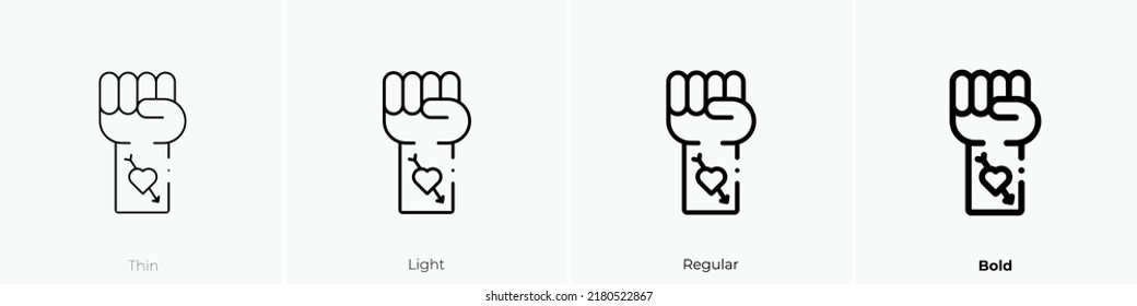 tattoo icon. Thin, Light Regular And Bold style design isolated on white background