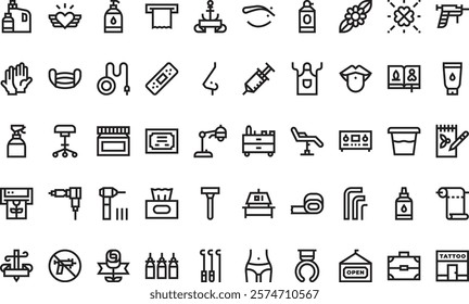 Tattoo icons High-Quality Vector Icons Collection with Editable Stroke. Ideal for Professional and Creative Projects