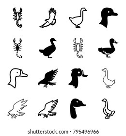 Tattoo icons. set of 16 editable filled and outline tattoo icons such as goose, eagle