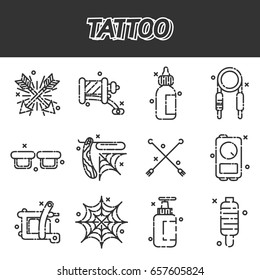 Tattoo icons set