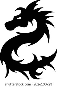 Dragón de idea de tatuaje (negro, vector)