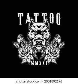 Tattoo illustration design with black background