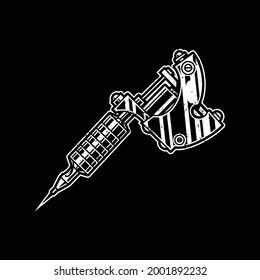 Tattoo illustration design with black background