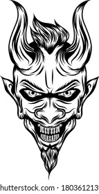 Devil Dragon Mask Tribal Illustration White Stock Vector (Royalty Free ...