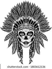 The tattoo illustration of the girl uses the indian traditional hat