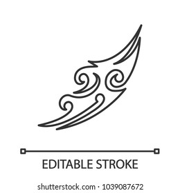 Tattoo image linear icon. Thin line illustration. Tattoo sketch. Contour symbol. Vector isolated outline drawing. Editable stroke