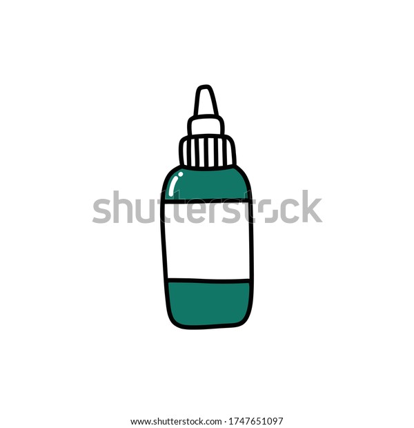 Tattoo Ink Bottle Doodle Icon Vector Stock Vector (Royalty Free