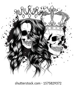 Skull King Queen Images Stock Photos Vectors Shutterstock