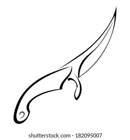 Tattoo knife on white background