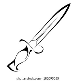 Tattoo knife on white background