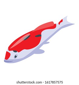 Tattoo koi carp icon. Isometric of tattoo koi carp vector icon for web design isolated on white background