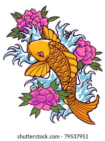 Tattoo Koi Design Stock Vector (Royalty Free) 79537951 | Shutterstock