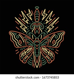 tattoo line art vector design