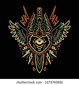 tattoo line art vector design