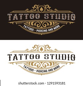 Set Vintage Tattoo Emblems Logos Badges Stock Vector (Royalty Free ...