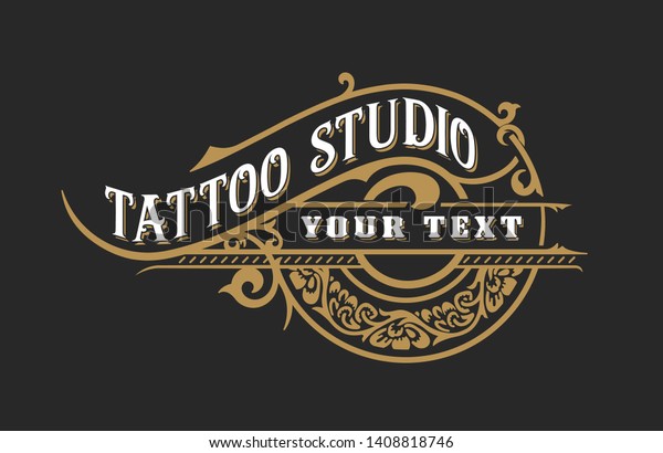 Tattoo Logo Template Vintage Ornaments Layered Stock Vector (Royalty ...
