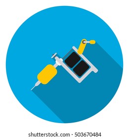 Tattoo machine icon in flat style isolated on white background. Tattoo symbol stock vector illustration.